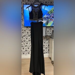 Black two-piece dress